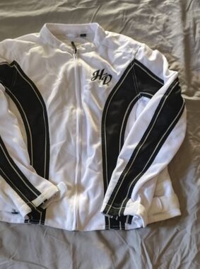 Harley Davidson White & Black Athletic Zip Jacket with HD Logo